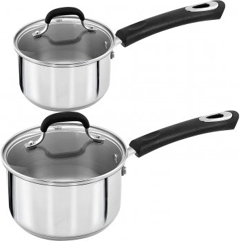 Stainless Steel Saucepan Set 1 Quart and 2 Quart