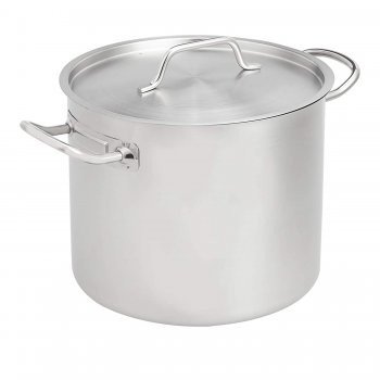 Stainless Steel Aluminum-Clad Stock Pot with Cover